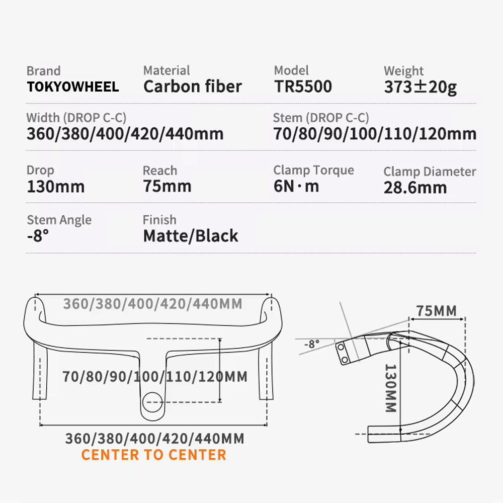 Road Bicycle Integrated Carbon Handlebar